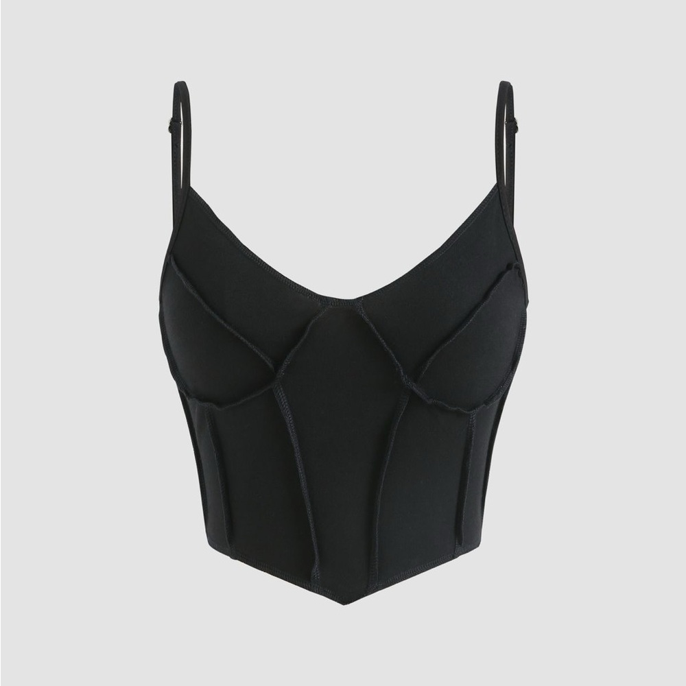 Black Y2K crop top